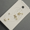 Stud Earrings and Ear Cuffs for the Earlobe in Gold-Tone Metal with White Crystals