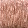 Czech Crystal Beads on Thread, Pale Pink Transparent Faceted Rondelle, 3x2.5 mm diameter, 36 cm length + -